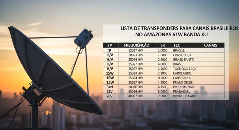 Lista de TPs dos Canais Brasileiros Amazonas 61w Banda KU